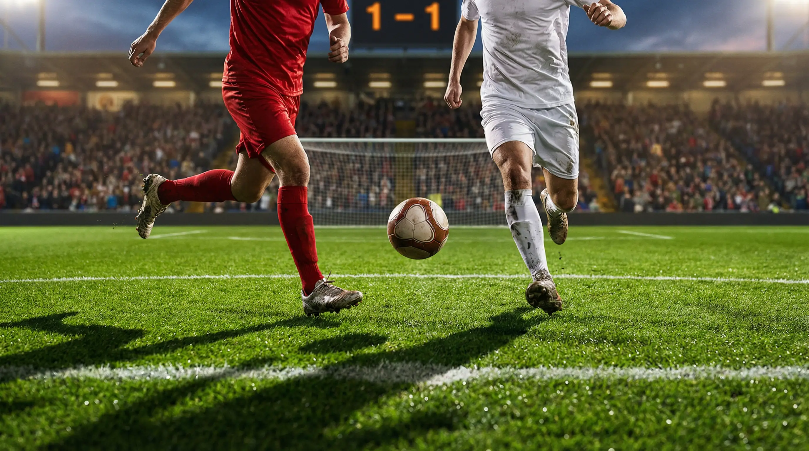 Beide teams scoren wedden op het WK 2026 — voetbalstadion met scorebord