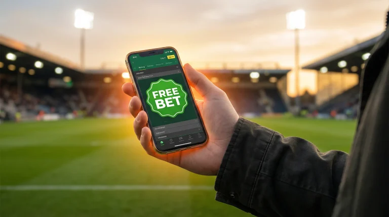 free bets en gratis weddenschappen op een smartphone scherm