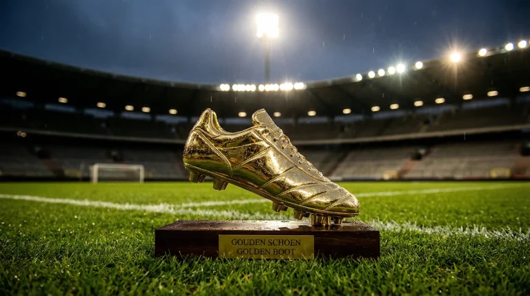 WK 2026 topscorer met gouden schoen op een voetbalveld